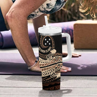 Personalized Solomon Islands Crocodile Tumbler With Handle Hapi Isles - Independence Anniversary LT7 - Polynesian Pride