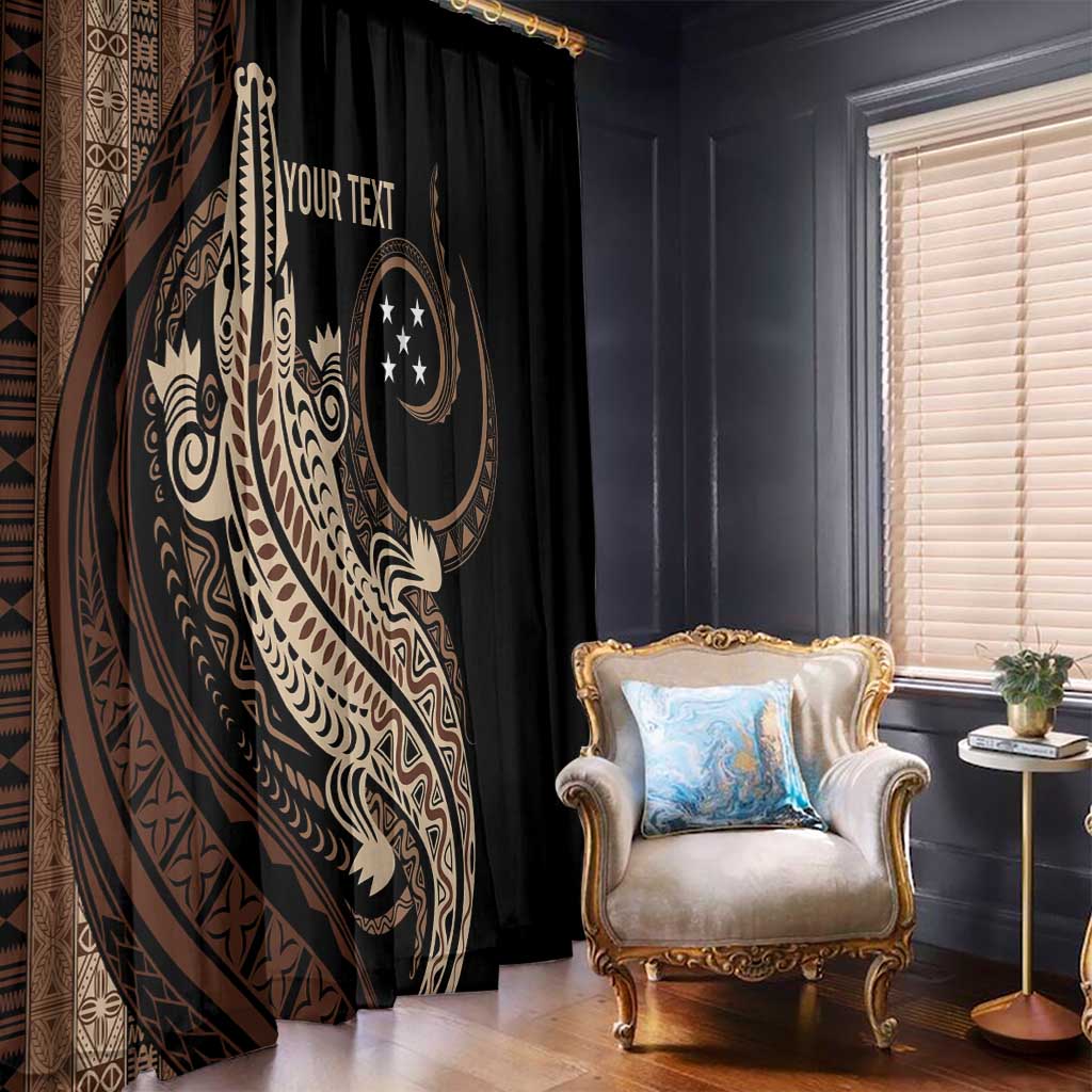 Personalized Solomon Islands Crocodile Window Curtain Hapi Isles - Independence Anniversary LT7 - Polynesian Pride