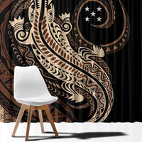 Personalized Solomon Islands Crocodile Window Curtain Hapi Isles - Independence Anniversary LT7 - Polynesian Pride