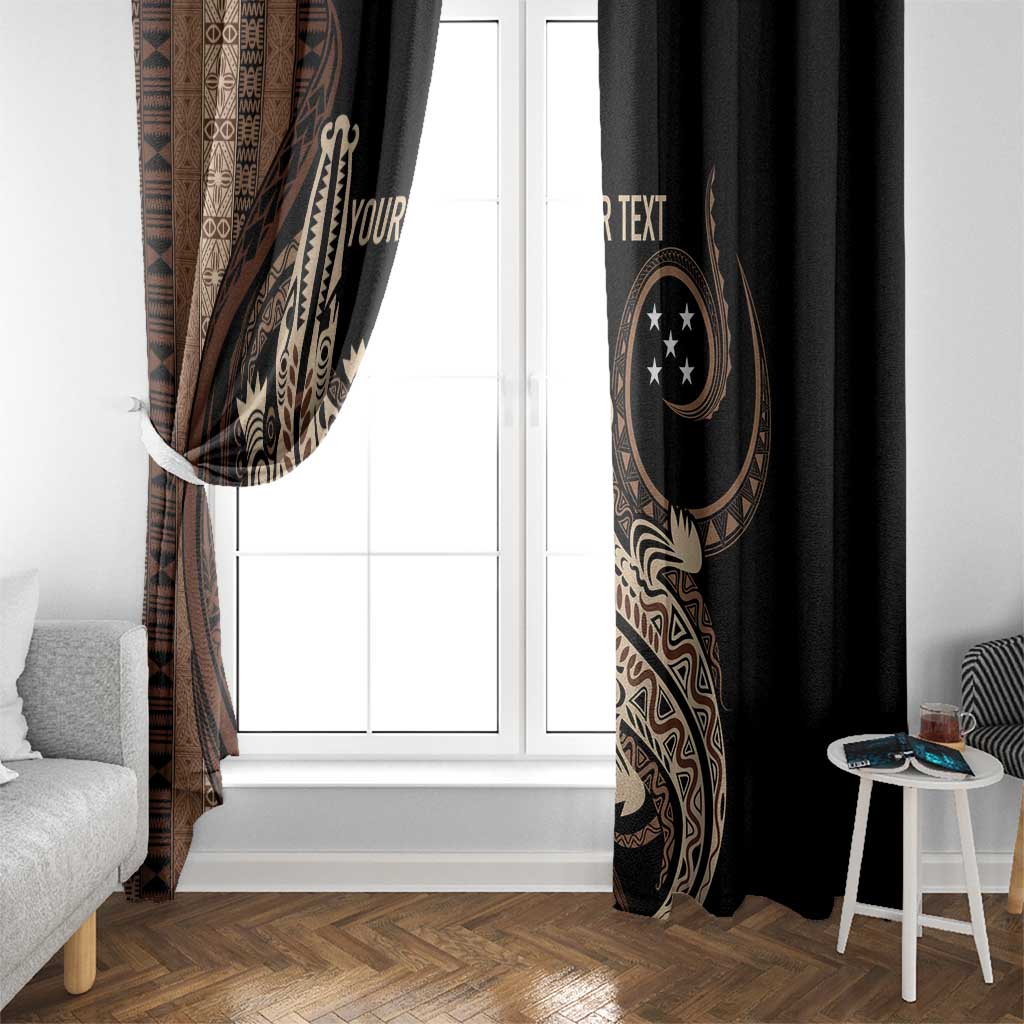 Personalized Solomon Islands Crocodile Window Curtain Hapi Isles - Independence Anniversary LT7 - Polynesian Pride