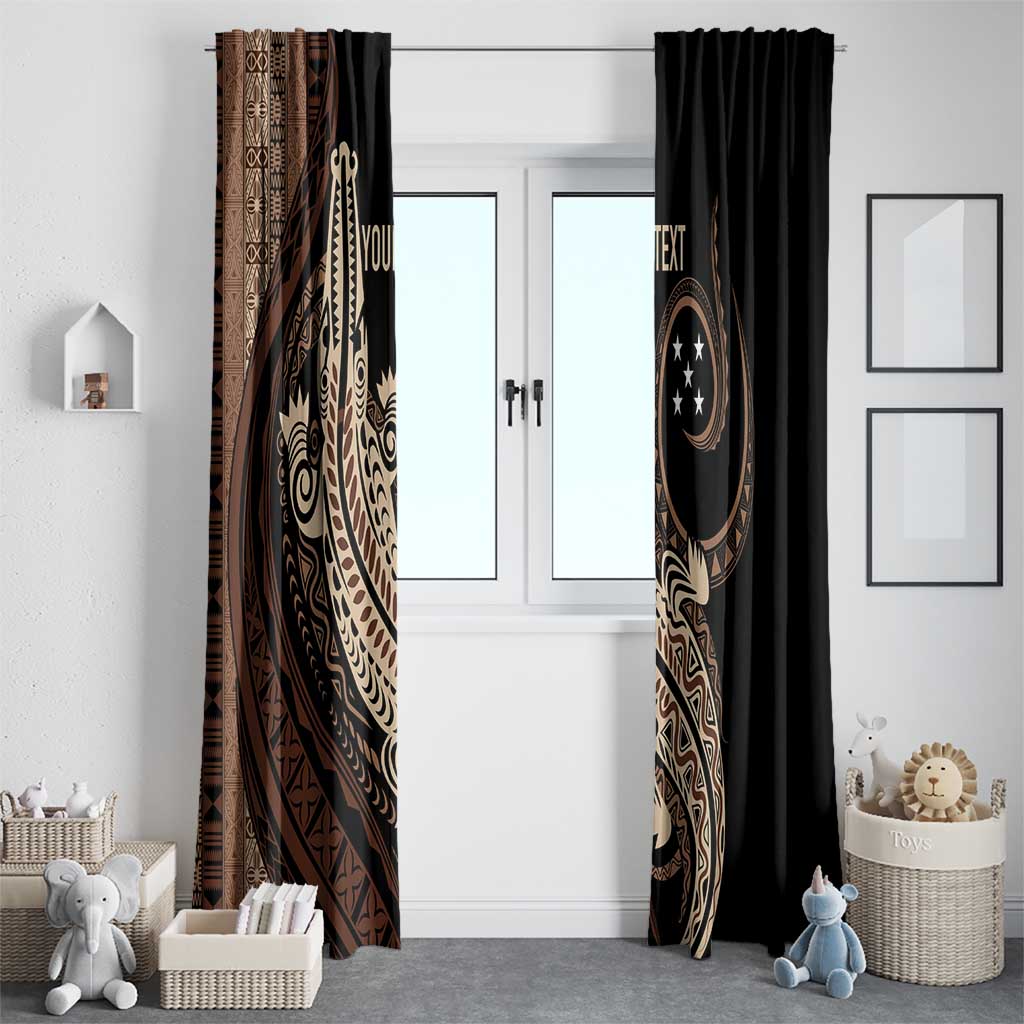 Personalized Solomon Islands Crocodile Window Curtain Hapi Isles - Independence Anniversary LT7 - Polynesian Pride