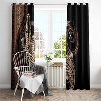 Personalized Solomon Islands Crocodile Window Curtain Hapi Isles - Independence Anniversary LT7 - Polynesian Pride
