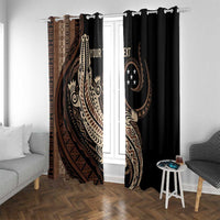Personalized Solomon Islands Crocodile Window Curtain Hapi Isles - Independence Anniversary LT7 With Grommets Brown - Polynesian Pride
