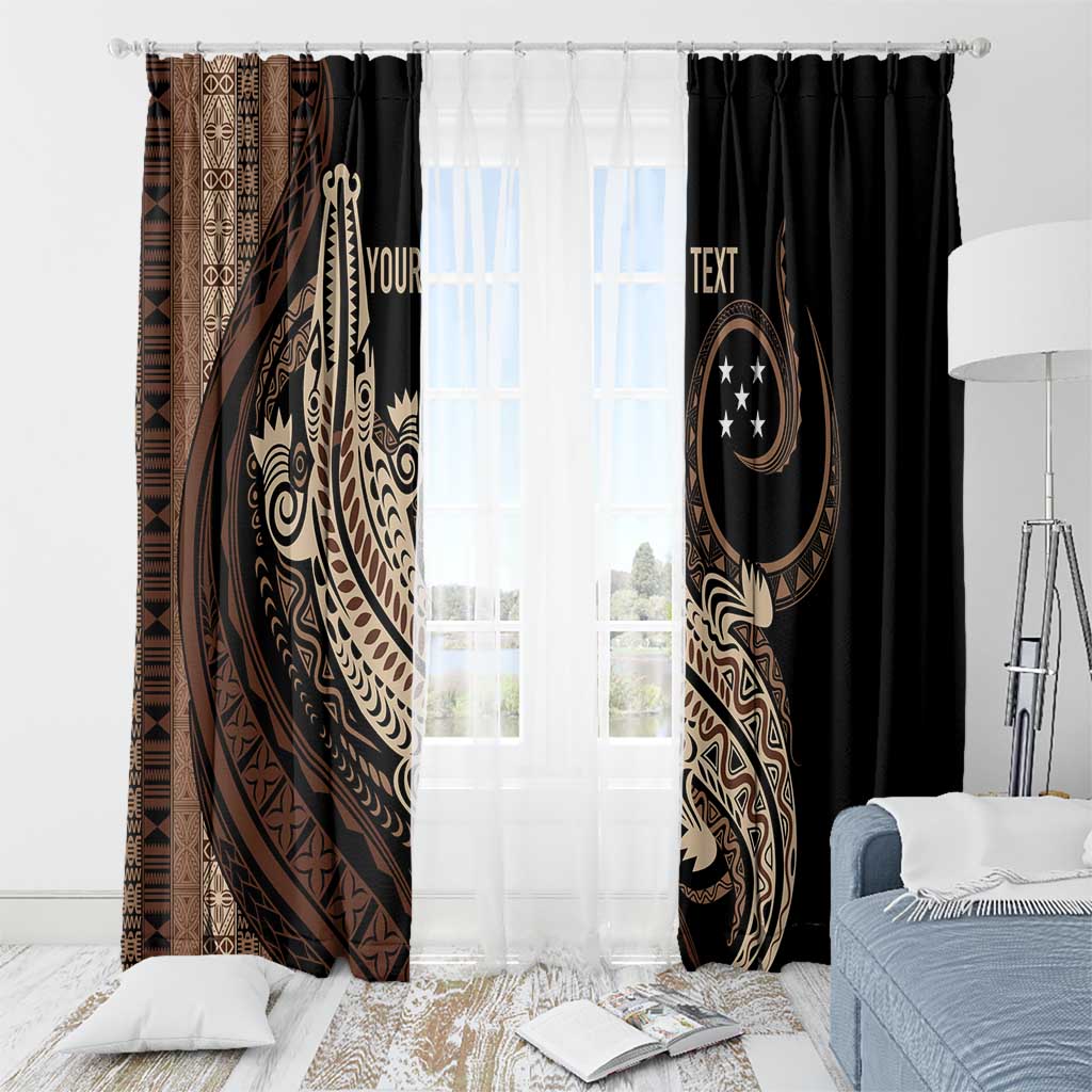 Personalized Solomon Islands Crocodile Window Curtain Hapi Isles - Independence Anniversary LT7 - Polynesian Pride