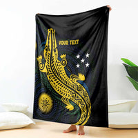 Personalized Solomon Islands Independence Anniversary Blanket Crocodile Mix Tapa