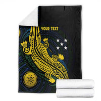 Personalized Solomon Islands Independence Anniversary Blanket Crocodile Mix Tapa