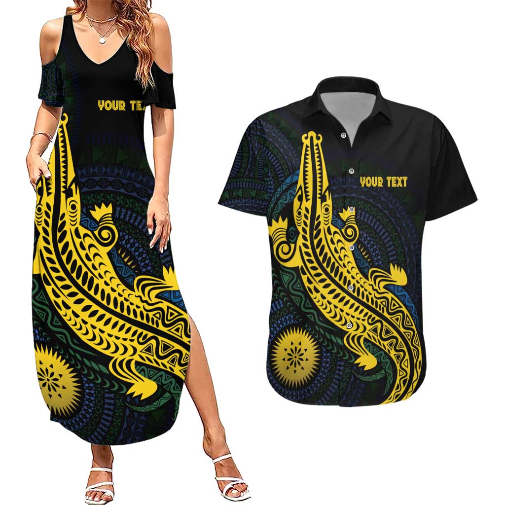 Personalized Solomon Islands Independence Anniversary Couples Matching Summer Maxi Dress and Hawaiian Shirt Crocodile Mix Tapa LT7 Colorful - Polynesian Pride