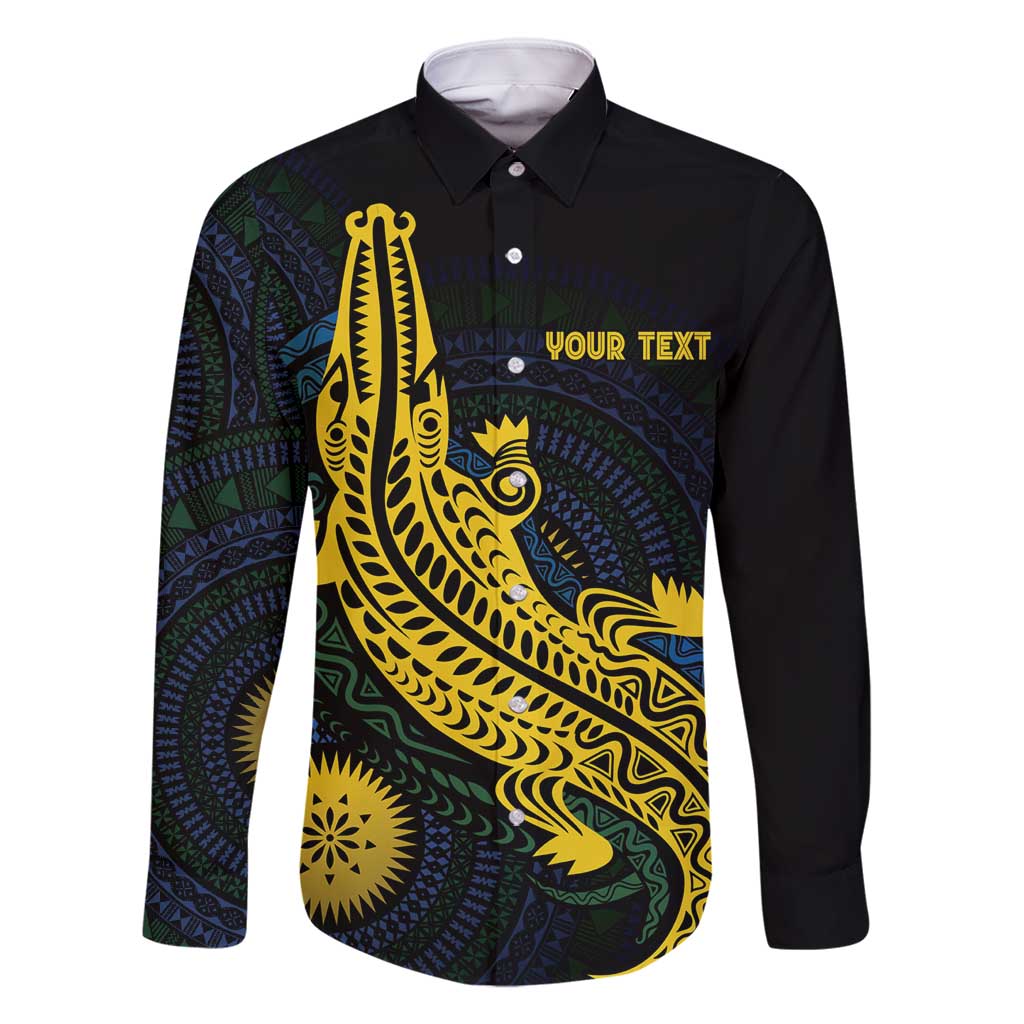 Personalized Solomon Islands Independence Anniversary Family Matching Mermaid Dress and Hawaiian Shirt Crocodile Mix Tapa