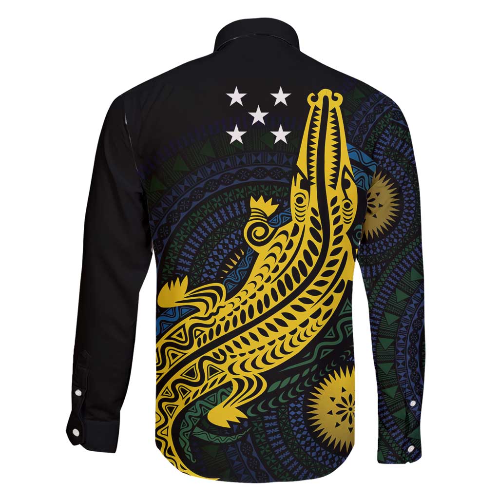Personalized Solomon Islands Independence Anniversary Family Matching Short Sleeve Bodycon Dress and Hawaiian Shirt Crocodile Mix Tapa
