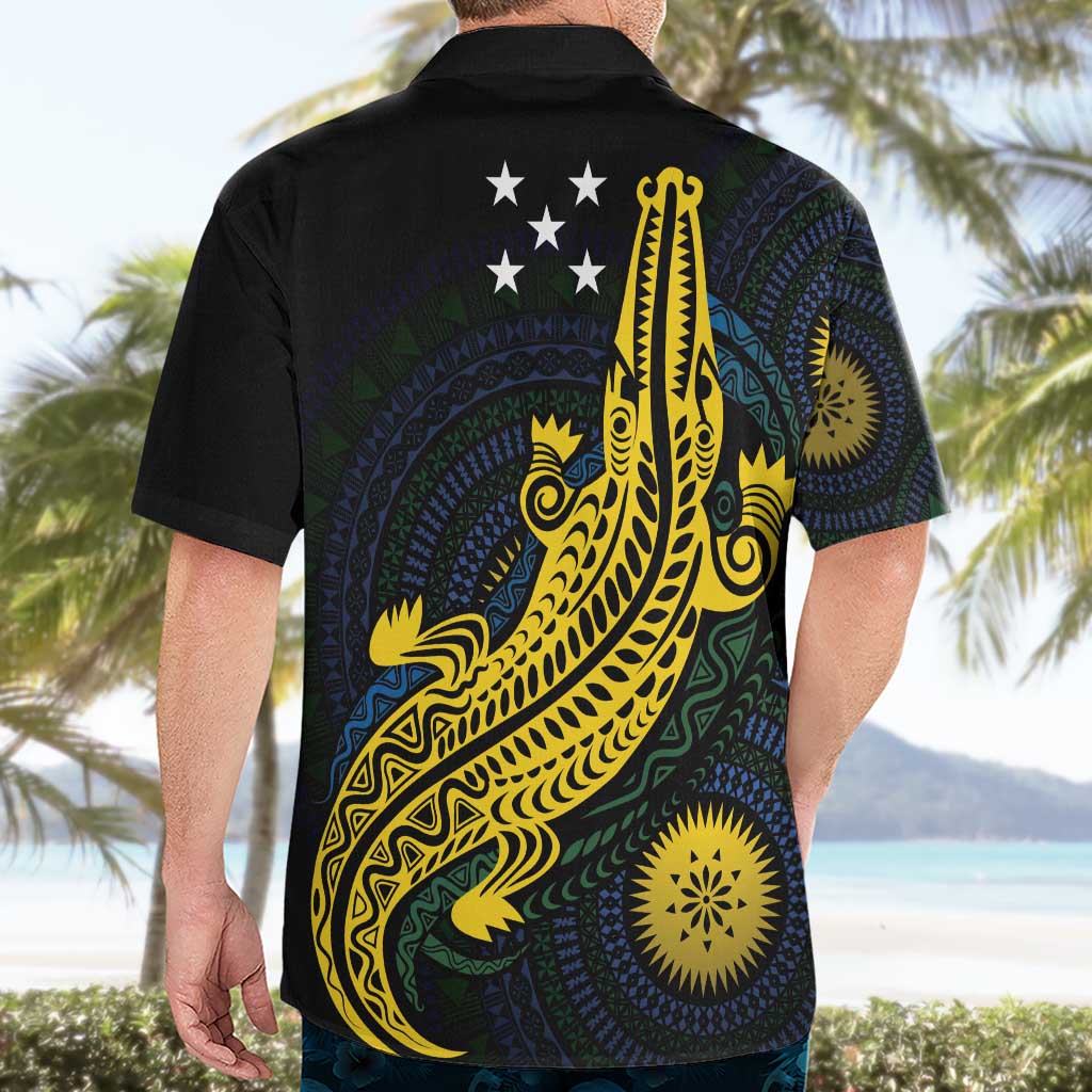 Personalized Solomon Islands Independence Anniversary Hawaiian Shirt Crocodile Mix Tapa LT7 - Polynesian Pride