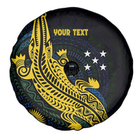 Personalized Solomon Islands Independence Anniversary Spare Tire Cover Crocodile Mix Tapa