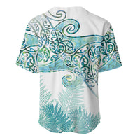 Aotearoa Maori Koru Curves Baseball Jersey Mossy Paua Shell