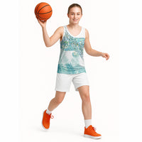 Aotearoa Maori Koru Curves Basketball Jersey Mossy Paua Shell LT7 - Polynesian Pride