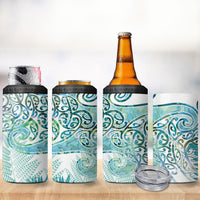 Aotearoa Maori Koru Curves 4 in 1 Can Cooler Tumbler Mossy Paua Shell LT7 - Polynesian Pride