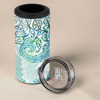 Aotearoa Maori Koru Curves 4 in 1 Can Cooler Tumbler Mossy Paua Shell LT7 - Polynesian Pride