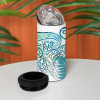 Aotearoa Maori Koru Curves 4 in 1 Can Cooler Tumbler Mossy Paua Shell LT7 - Polynesian Pride