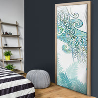 Aotearoa Maori Koru Curves Door Cover Mossy Paua Shell