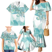 Aotearoa Maori Koru Curves Family Matching Mermaid Dress and Hawaiian Shirt Mossy Paua Shell LT7 - Polynesian Pride