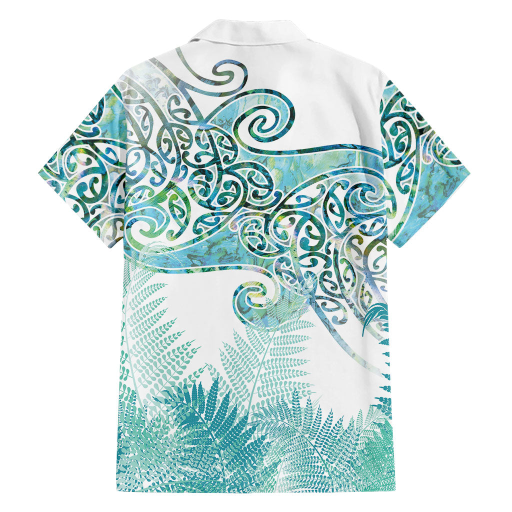 Aotearoa Maori Koru Curves Family Matching Off Shoulder Maxi Dress and Hawaiian Shirt Mossy Paua Shell LT7 - Polynesian Pride