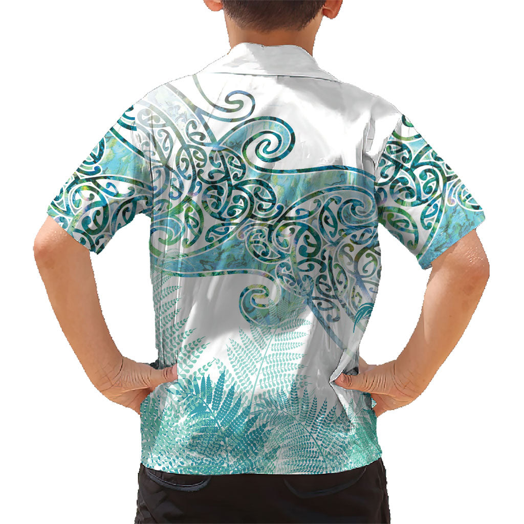 Aotearoa Maori Koru Curves Family Matching Tank Maxi Dress and Hawaiian Shirt Mossy Paua Shell LT7 - Polynesian Pride