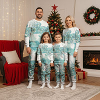 Aotearoa Maori Koru Curves Christmas Pajama Set Mossy Paua Shell LT7 - Polynesian Pride