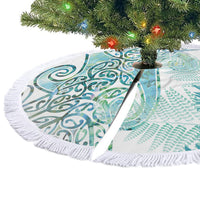 Aotearoa Maori Koru Curves Tree Skirt Mossy Paua Shell LT7 - Polynesian Pride