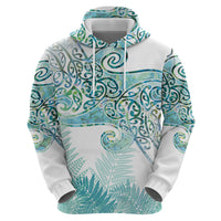 Aotearoa Maori Koru Curves Zip Hoodie Mossy Paua Shell LT7 - Polynesian Pride