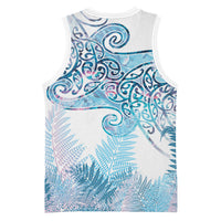 Aotearoa Maori Koru Curves Basketball Jersey Aqua Paua Shell LT7 - Polynesian Pride