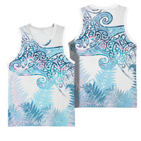 Aotearoa Maori Koru Curves Basketball Jersey Aqua Paua Shell LT7 - Polynesian Pride