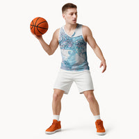 Aotearoa Maori Koru Curves Basketball Jersey Aqua Paua Shell LT7 - Polynesian Pride