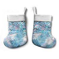 Aotearoa Maori Koru Curves Christmas Stocking Aqua Paua Shell LT7 - Polynesian Pride