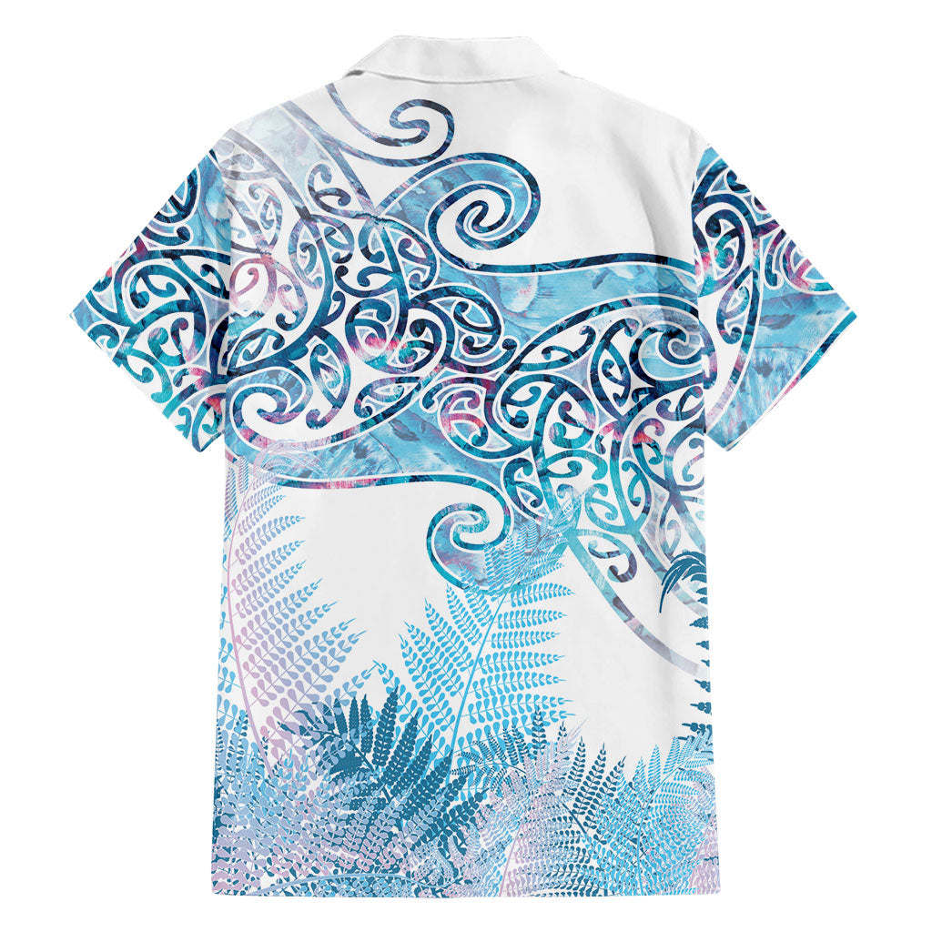 Aotearoa Maori Koru Curves Family Matching Summer Maxi Dress and Hawaiian Shirt Aqua Paua Shell LT7 - Polynesian Pride