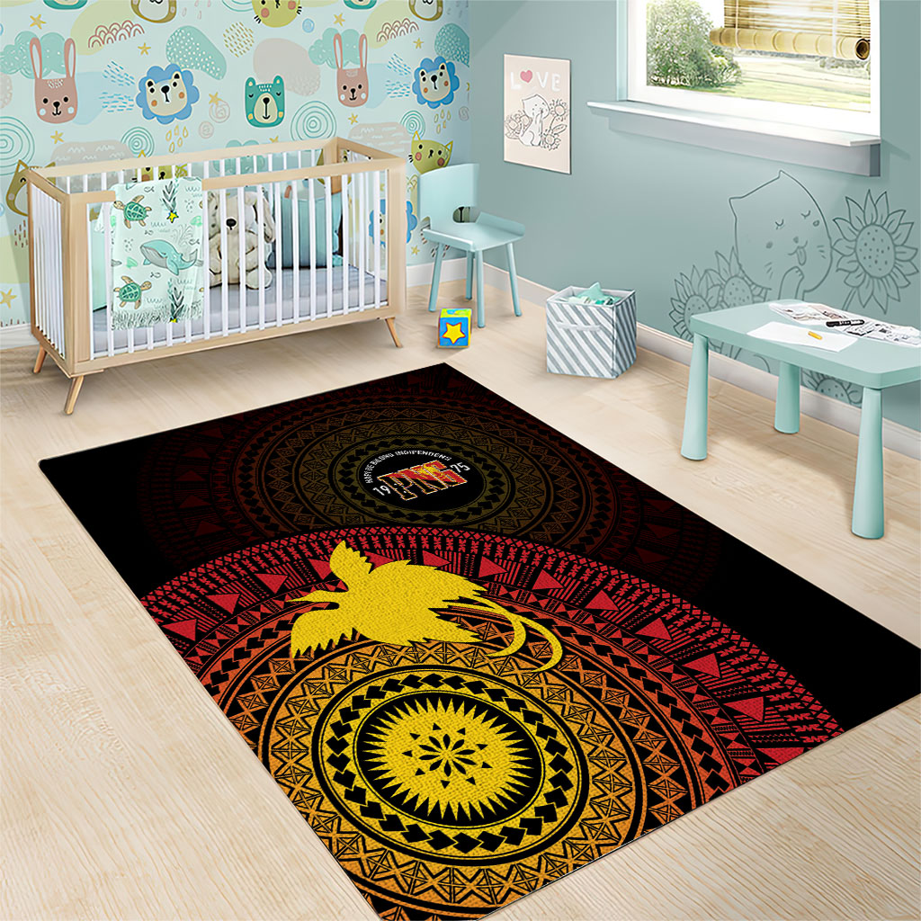 Papua New Guinea Independence Area Rug Tapa Circle