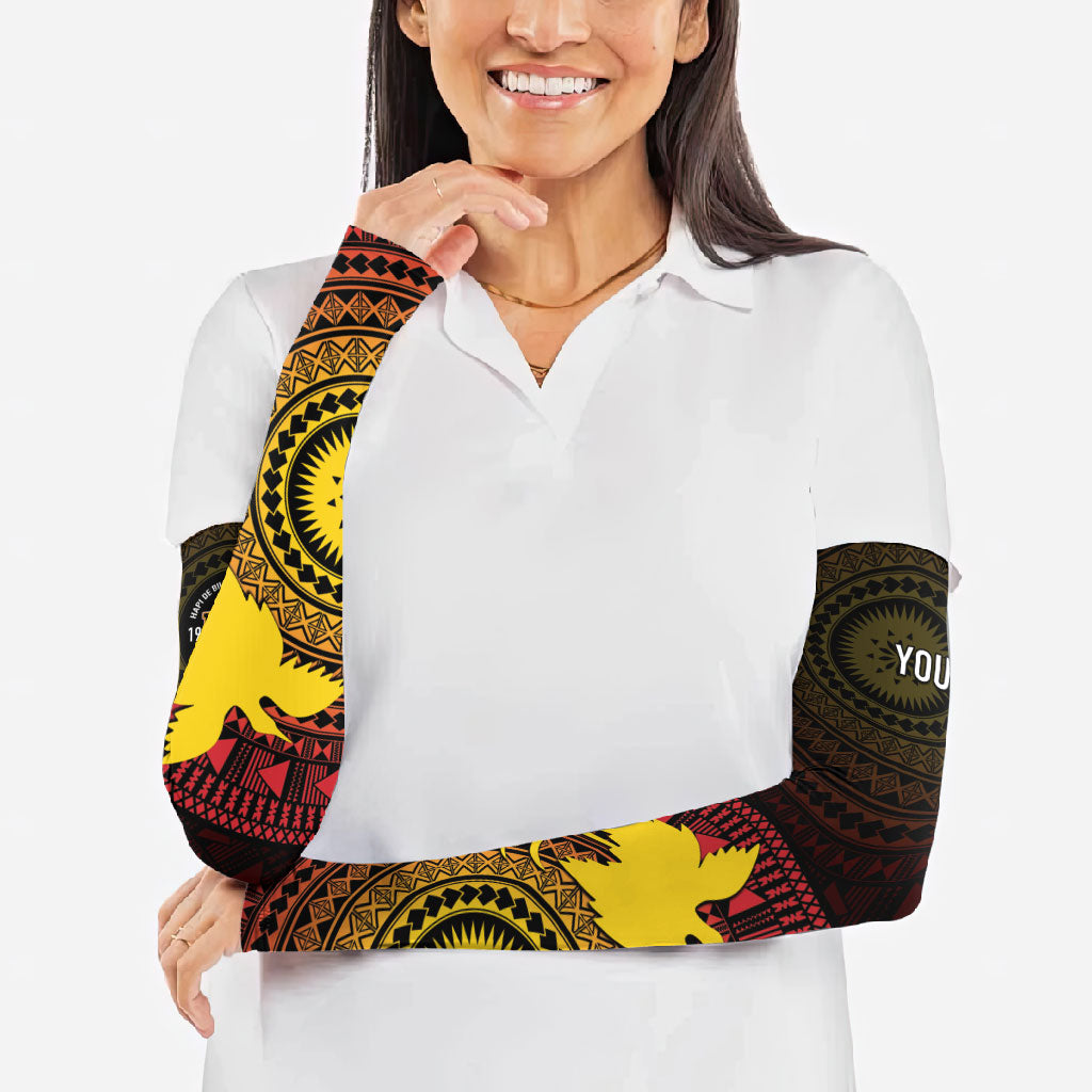 Papua New Guinea Independence Personalized Arm Sleeves Tapa Circle