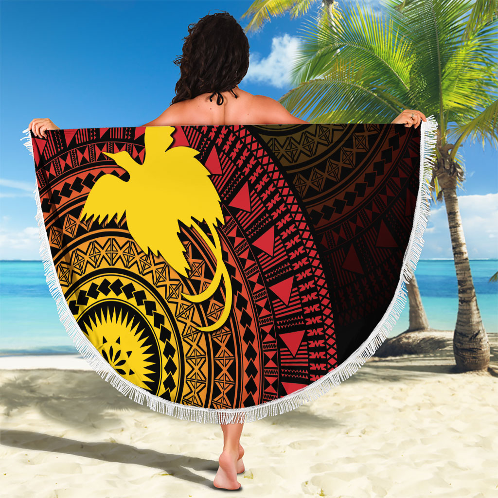 Papua New Guinea Independence Beach Blanket Tapa Circle