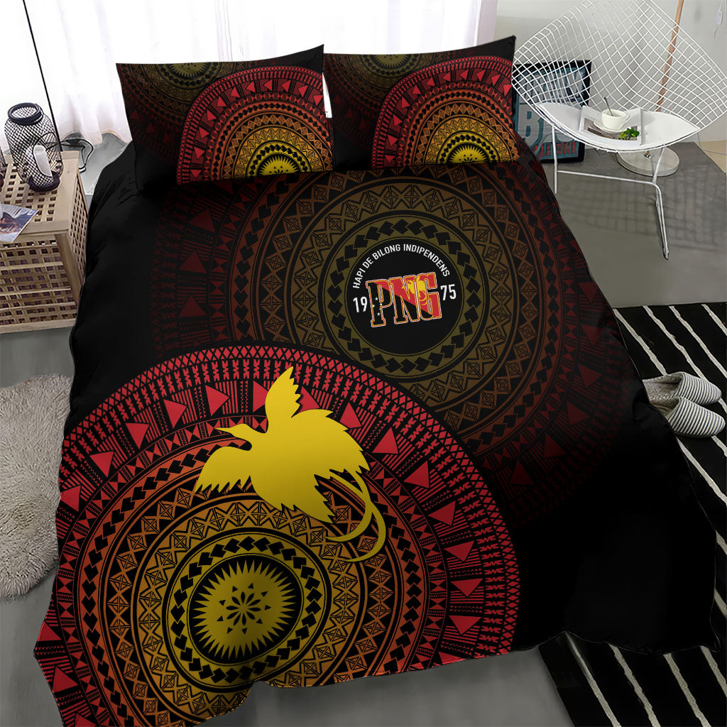 Papua New Guinea Independence Bedding Set Tapa Circle