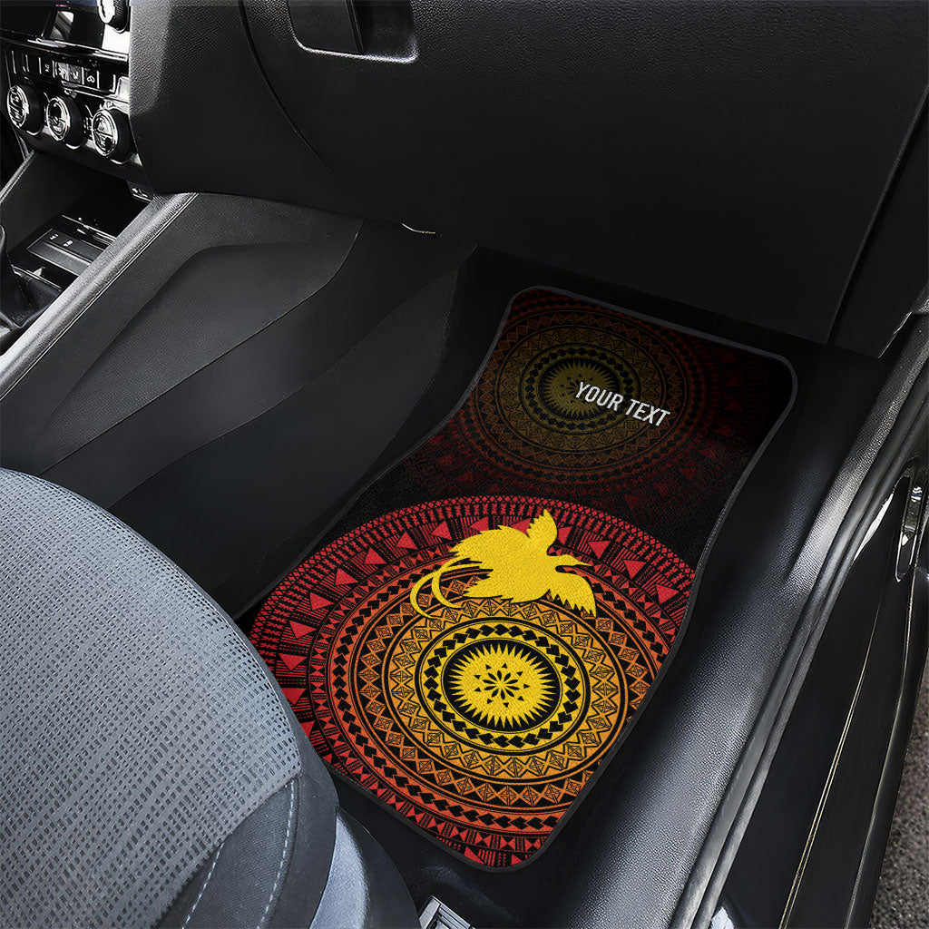 Papua New Guinea Independence Personalized Car Mats Tapa Circle