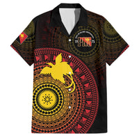 Papua New Guinea Independence Personalized Family Matching Mermaid Dress and Hawaiian Shirt Tapa Circle LT7 Dad's Shirt - Short Sleeve Black - Polynesian Pride