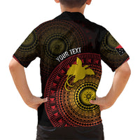 Papua New Guinea Independence Personalized Family Matching Off Shoulder Maxi Dress and Hawaiian Shirt Tapa Circle LT7 - Polynesian Pride