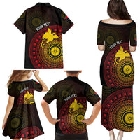 Papua New Guinea Independence Personalized Family Matching Puletasi and Hawaiian Shirt Tapa Circle LT7 - Polynesian Pride