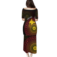 Papua New Guinea Independence Personalized Family Matching Puletasi and Hawaiian Shirt Tapa Circle LT7 - Polynesian Pride