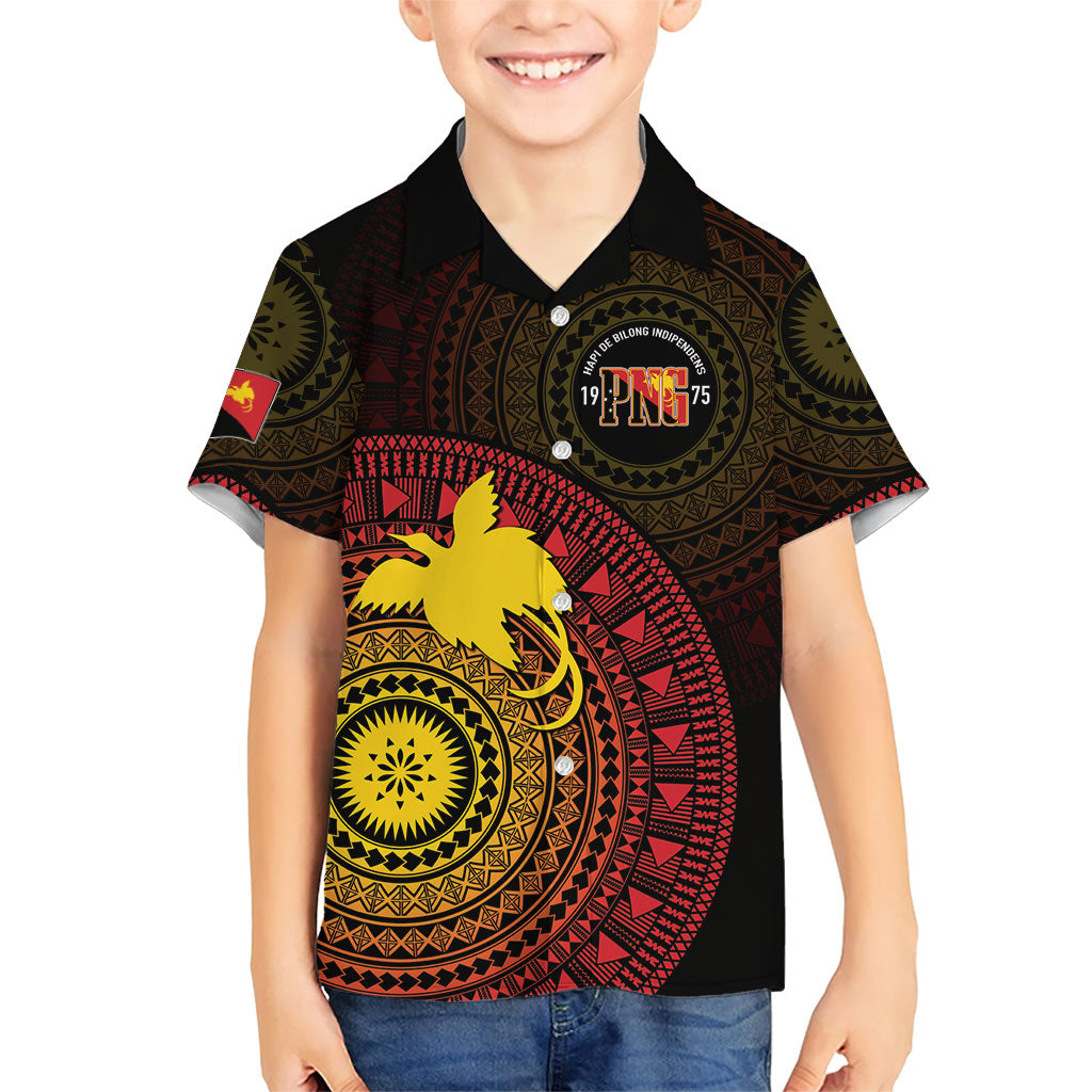 Papua New Guinea Independence Personalized Kid Hawaiian Shirt Tapa Circle