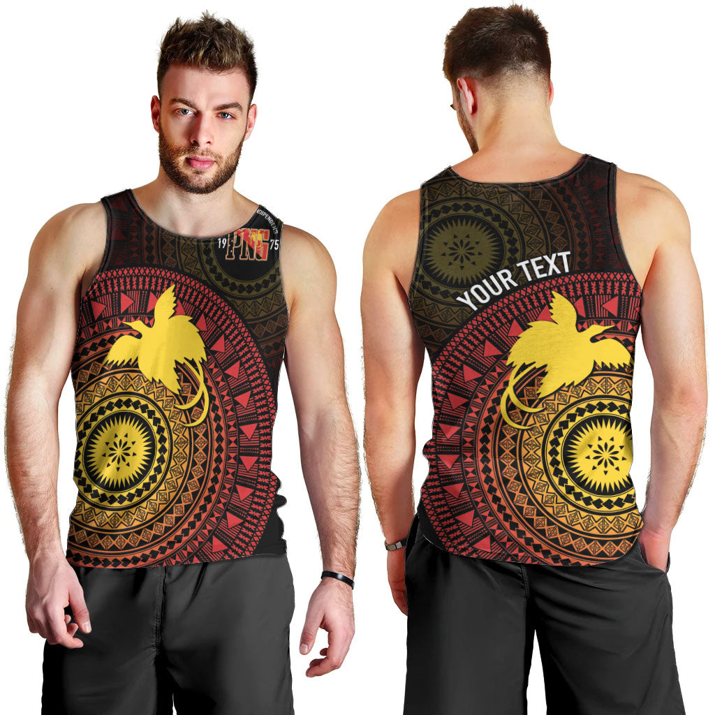 Papua New Guinea Independence Personalized Men Tank Top Tapa Circle