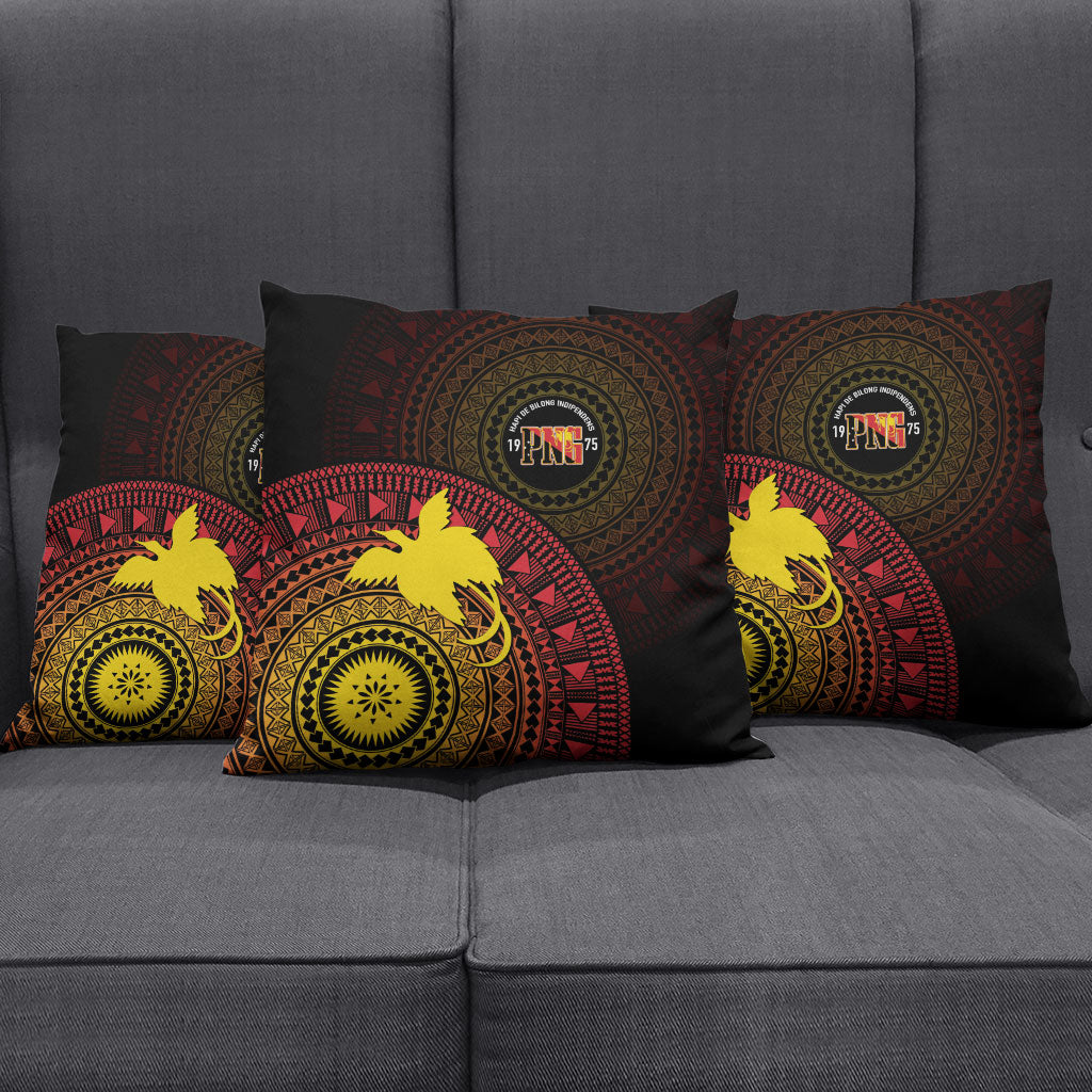 Papua New Guinea Independence Pillow Cover Tapa Circle