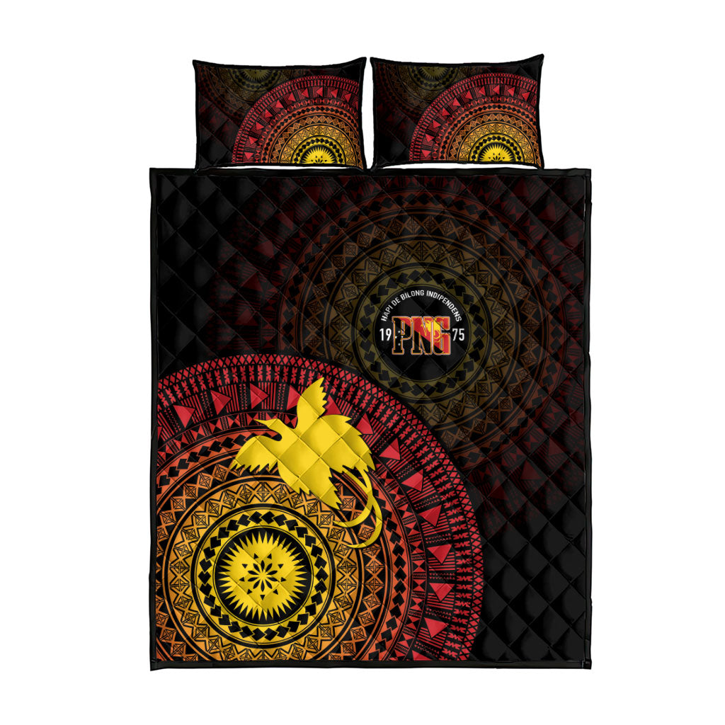 Papua New Guinea Independence Quilt Bed Set Tapa Circle