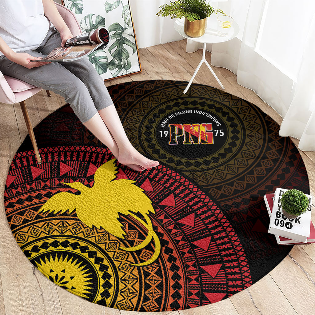 Papua New Guinea Independence Round Carpet Tapa Circle