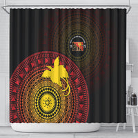 Papua New Guinea Independence Shower Curtain Tapa Circle