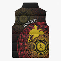 Papua New Guinea Independence Personalized Sleeveless Puffer Jacket Tapa Circle