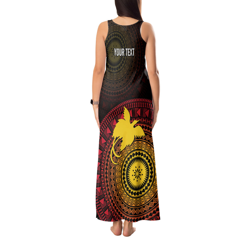 Papua New Guinea Independence Personalized Tank Maxi Dress Tapa Circle