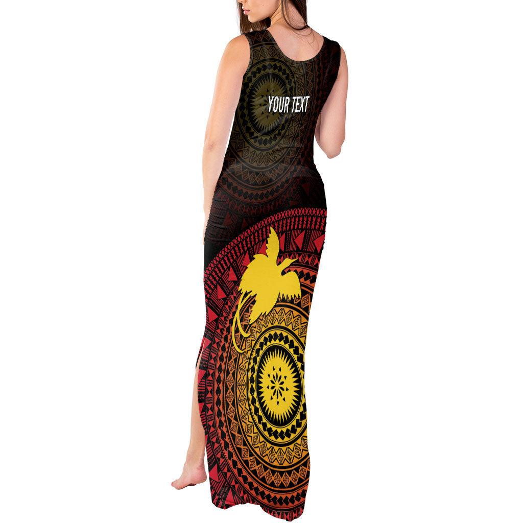 Papua New Guinea Independence Personalized Tank Maxi Dress Tapa Circle